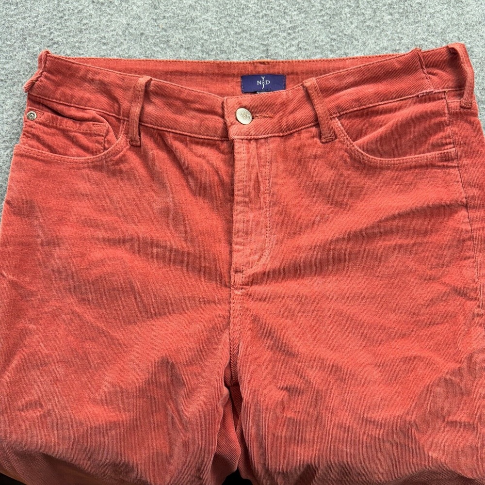 NYDJ Straight‎ Corduroy Pants Red 32x28 Stretch Women's Soft Casual Mid Rise